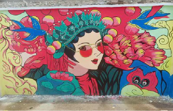 郸城墙体彩绘-网红墙