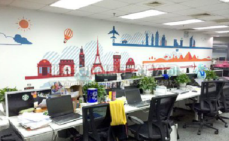 郸城教你设计办公室墙绘的方法。