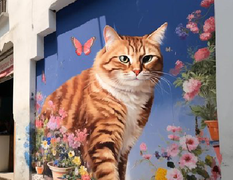 郸城自己绘制有个性的手绘墙