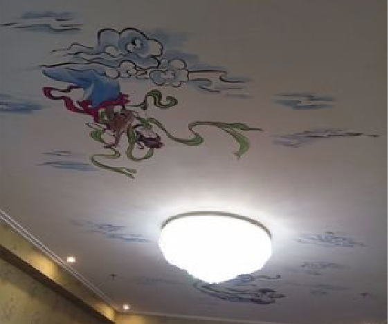 郸城如何快速绘制天花板上的手绘墙？